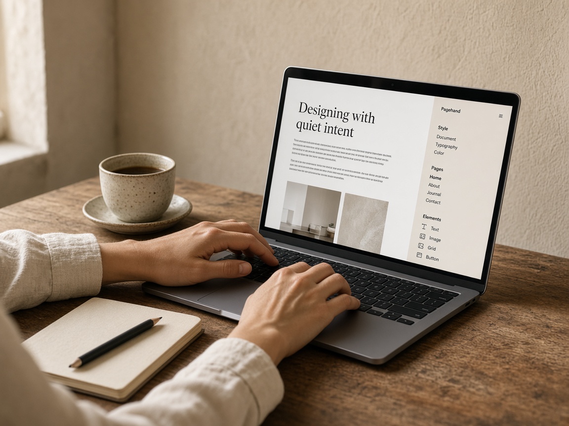 Laptop with a browser tab open for an on-page SEO check.